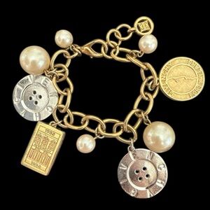 Givenchy Vintage 40th Anniversary Gold Plated and Silver Charm Bracelet